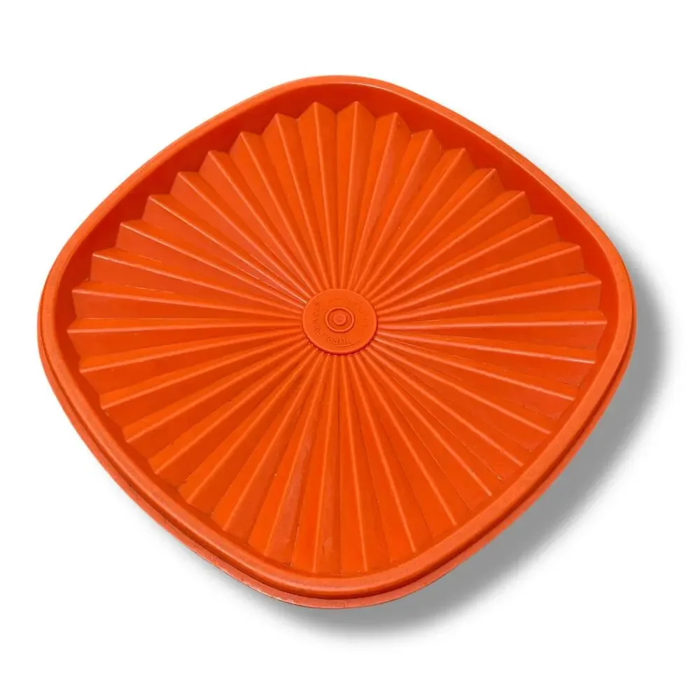 Tupperware Canister Servalier Replacement Lid Starburst Dark Orange 7